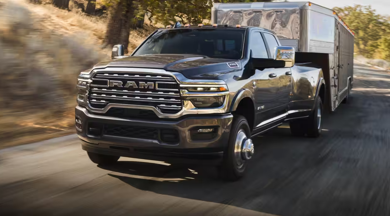 2026 Ram 3500 towing a trailer