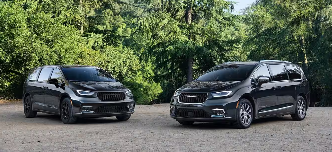 Two Black 2026 Chrysler Pacifica Vans